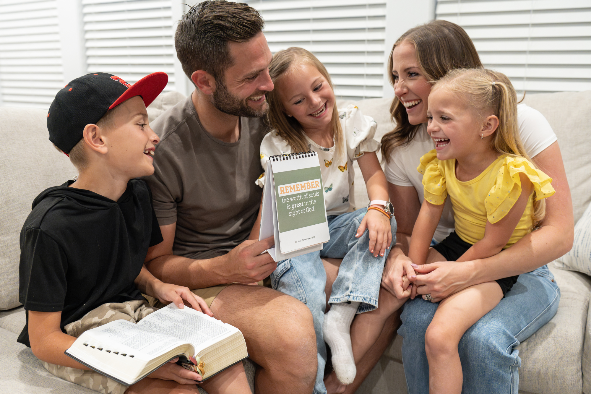 Family loving Gospel Study with Essential Conversations by Come Follow Me FHE