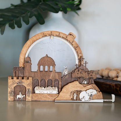 Easter Creche Countdown | Light-Up and Music Display - Tiny 3D Temples