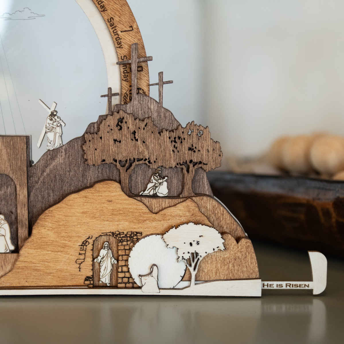 Easter Creche Countdown | Light-Up and Music Display - Tiny 3D Temples
