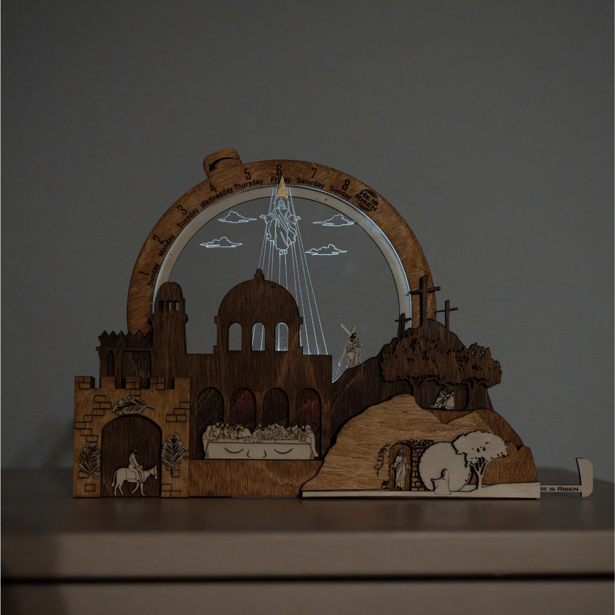 Easter Creche Countdown | Light-Up and Music Display - Tiny 3D Temples
