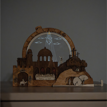 Easter Creche Countdown | Light-Up and Music Display - Tiny 3D Temples