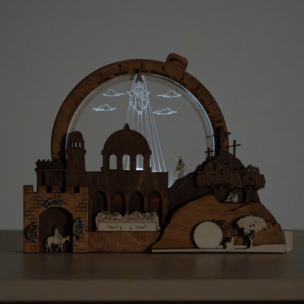 Easter Creche Countdown | Light-Up and Music Display - Tiny 3D Temples