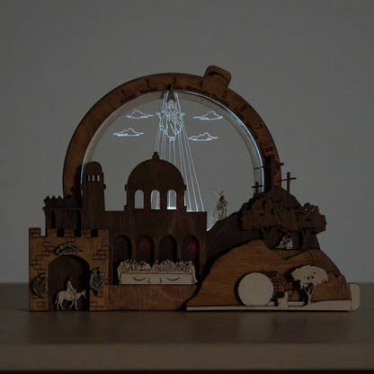 Easter Creche Countdown | Light-Up and Music Display - Tiny 3D Temples