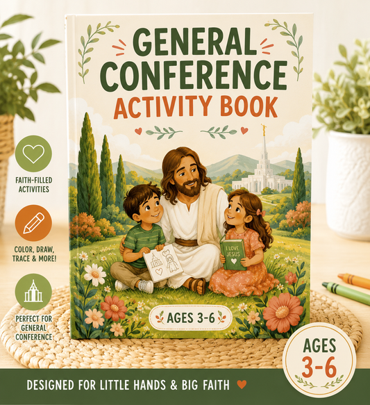 General Conference Activity Book for Kids Ages 3–6 | LDS Coloring, Activities & Stickers
