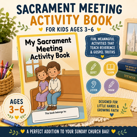Sacrament Meeting Activity Book for Kids Ages 3–6 | LDS Quiet Church Activities & Stickers