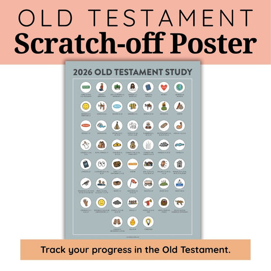 Digital Printable | Old Testament Scratch-Off Poster | 2026 Come, Follow Me Family Study Tracker