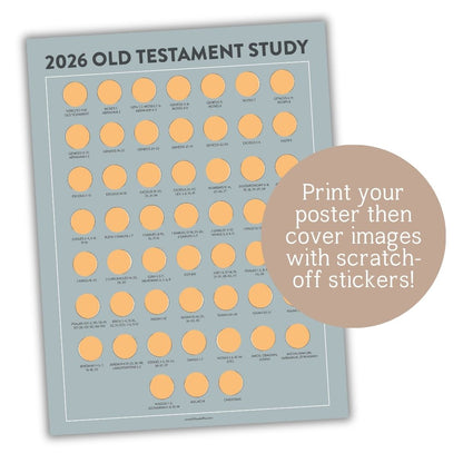Digital Printable | Old Testament Scratch-Off Poster | 2026 Come, Follow Me Family Study Tracker