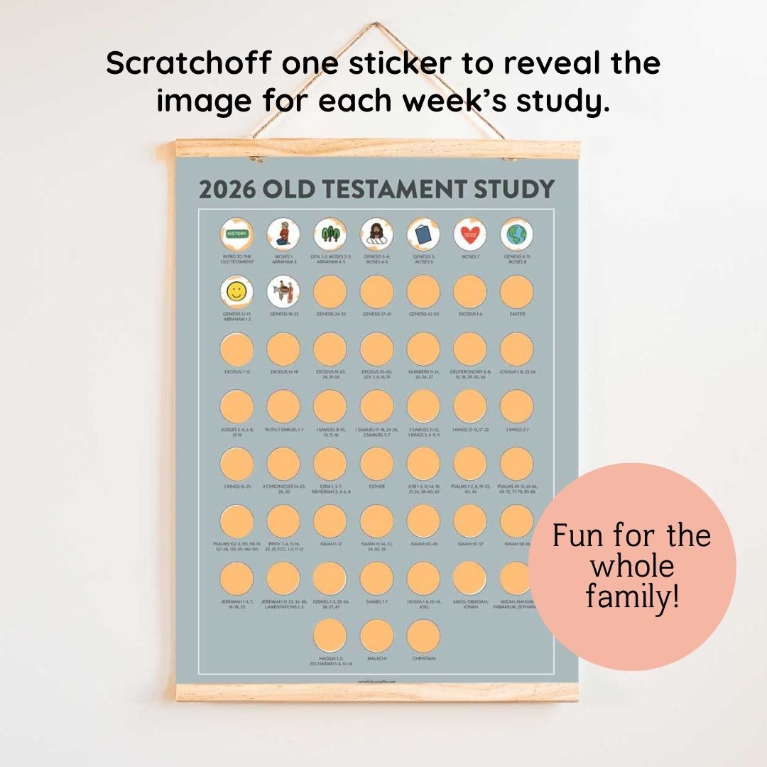 Digital Printable | Old Testament Scratch-Off Poster | 2026 Come, Follow Me Family Study Tracker