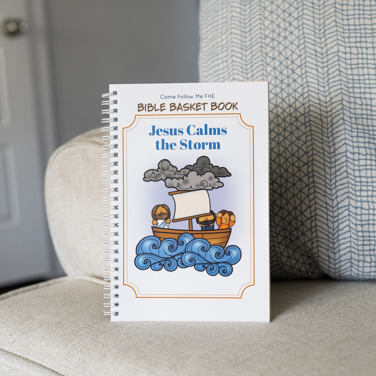Open pages showing an illustrated New Testament story for children